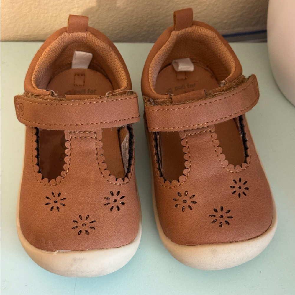 Stride Rite Tan Leather Baby Shoes